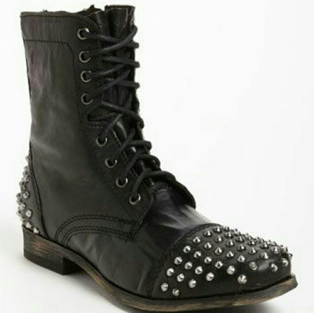 Black Studded Combat Boots